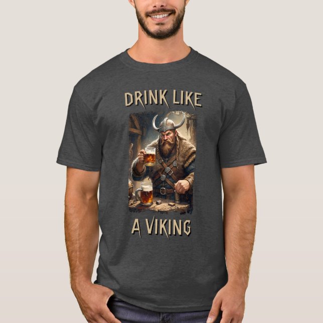 Boire Comme Un T-shirt Viking (Devant)