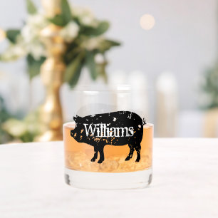 Boire de whiskey personnalisé verre avec silhouett