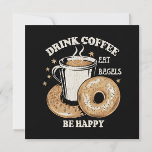 Boire du café manger des bagels être heureux