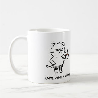 Boire en paix Introvert Café Grumpy Chat Mug