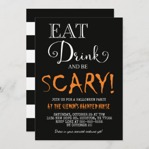 Boire et être effrayant Invitation Halloween
