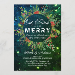 Boire et être joyeux Noël Fête Invitation
