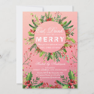 Boire et être joyeux Noël Fête Invitation