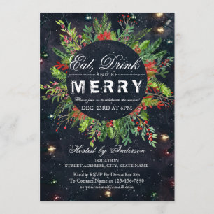 Boire et être joyeux Noël Fête Invitation