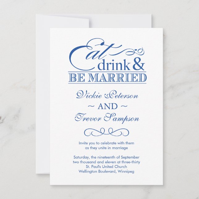 Boire et se marier Invitations au mariage (Devant)
