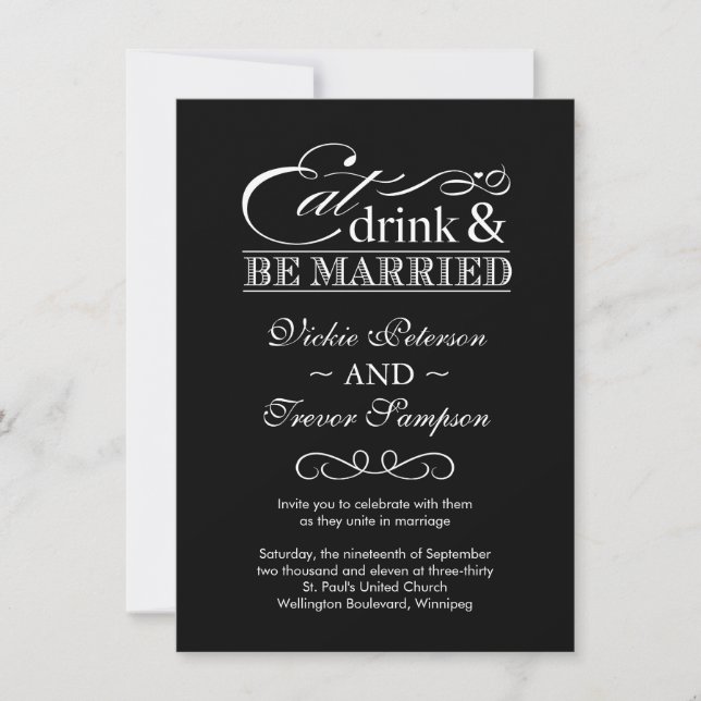 Boire et se marier Invitations au mariage (Devant)