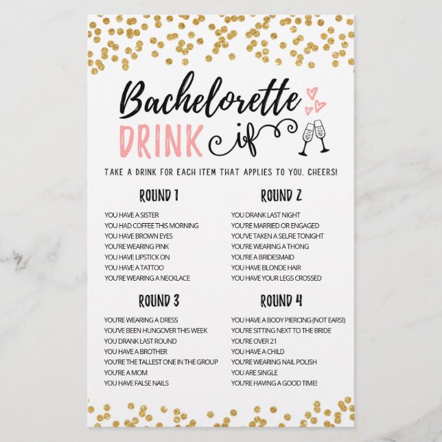 BOIRE PERSONNALISÉ SI Bachelorette, Hen Party jeu (Devant)