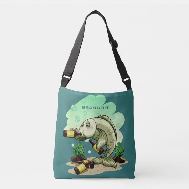 Boire Poisson sacs de nom personnalisés (Devant)