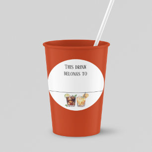 Boire Sticker Marker Nom Parti Étiquette