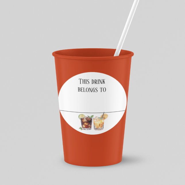 Boire Sticker Marker Nom Parti Étiquette (Créateur téléchargé)