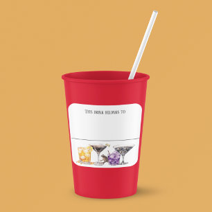 Boire Sticker Marqueur Nom Sorcière Halloween Part