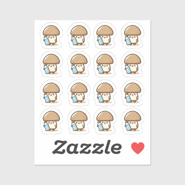 Boire un champignon d'eau Custom-Cut Vinyl Sticker (Feuille)