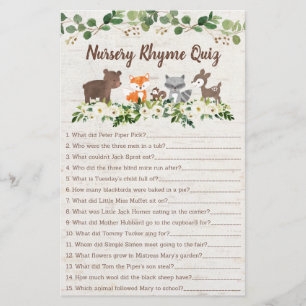 Bois Animal Floral Nursery Rhyme Showgame