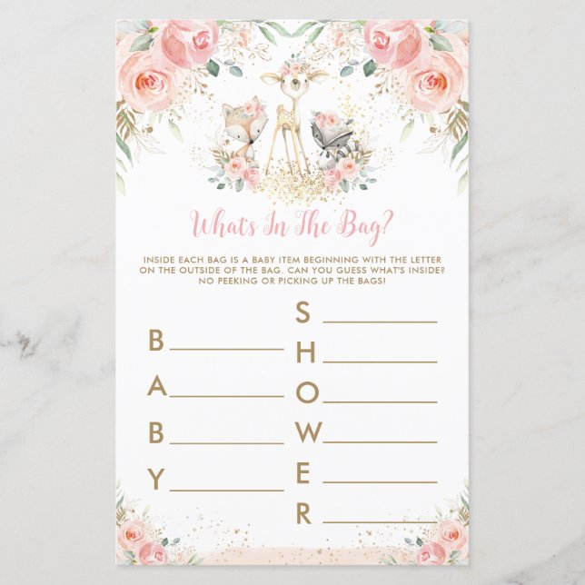 Bois Animal rose Floral Qu'y a-t-il dans le jeu de (Devant)