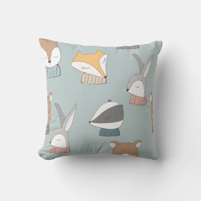 Bois Animaux Baby Coussin (Recto)