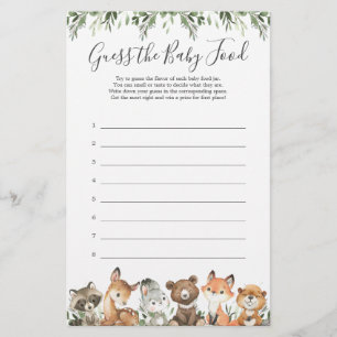 Bois Animaux Baby shower Devinez La Nourriture Béb