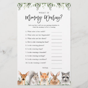 Bois Animaux Baby shower Qu'est-ce que maman porte