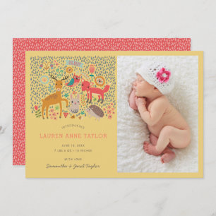 Bois Animaux Nouveau Faire-part de naissance bébé