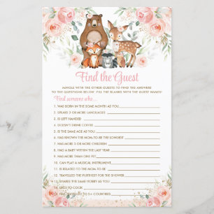 Bois Animaux Pink Floral Trouvez le jeu invité