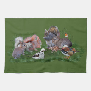 Bois Animaux Serviette de cuisine
