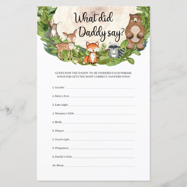 Bois animaux tranche de bois Qu'a dit papa (Devant)