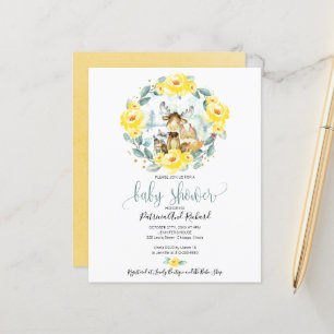 Bois Animaux Végétation Baby shower budgétaire