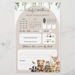 Bois Animaux Végétation Champignons Baby shower Je