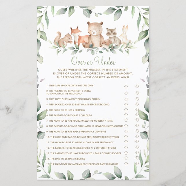 Bois Animaux Végétation Douche au-dessus ou en des (Devant)