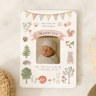 Bois aquarelle   carte bébé
