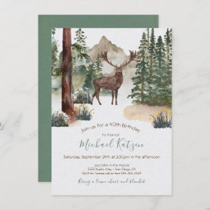 Bois Aquarelle Forêt Invitation d'anniversaire