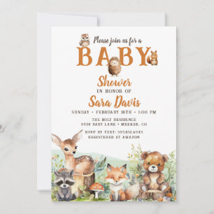 Bois Baby Animal Baby shower Invitation