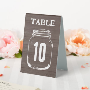 Bois brun rustique mariage numéro de table signes