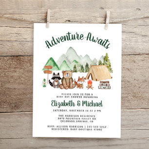 Bois Camping Couples Baby shower Invitation