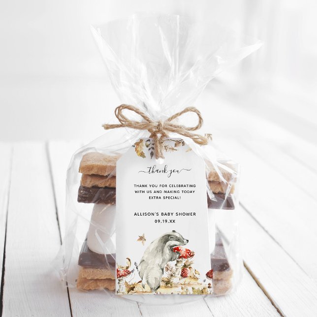 Bois d'automne | Étiquettes cadeaux Merci Baby sho (Créateur téléchargé)