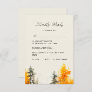 Bois d'automne, Forêt d'automne, Pins Carte RSVP