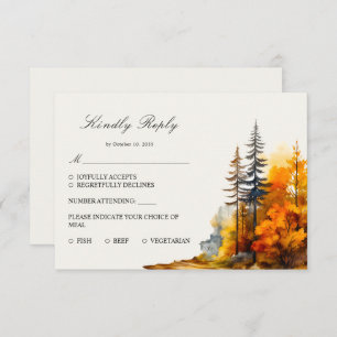 Bois d'automne, Pine Trees carte RSVP