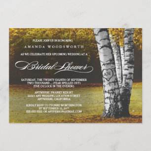Bois d'automne Rustique Douche nuptiale Invitation