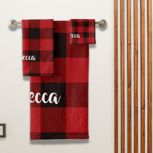 Bois de bois Pays Noël Bison rouge plaid