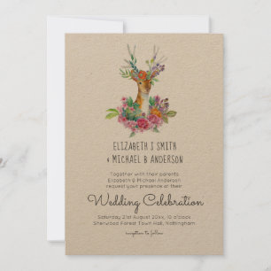 Bois de cerf Illustré Invitations de mariage