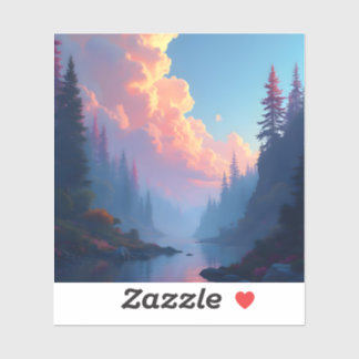 Bois de Colorfall - Autocollant vinyle carré