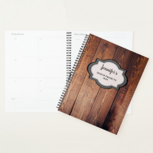 Bois de grange foncé rustique monogrammed professi