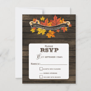 Bois de grange Rustique Mariage de automne rsvp