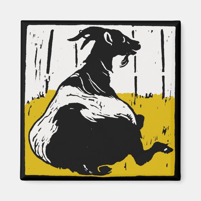 Bois de la ferme victorienne Animaux Magnets Chèvr (Devant)