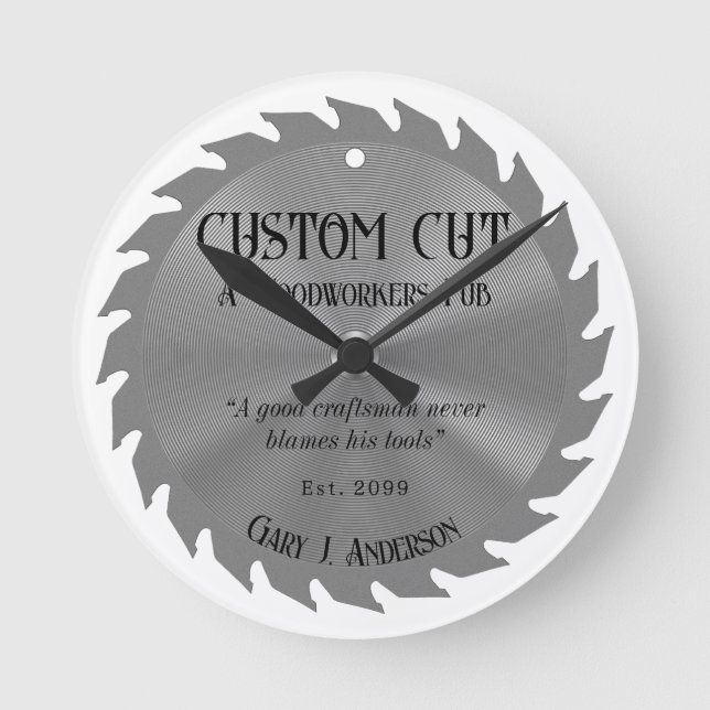 Bois de menuisier scie Lame PubWall Horloge (Recto)