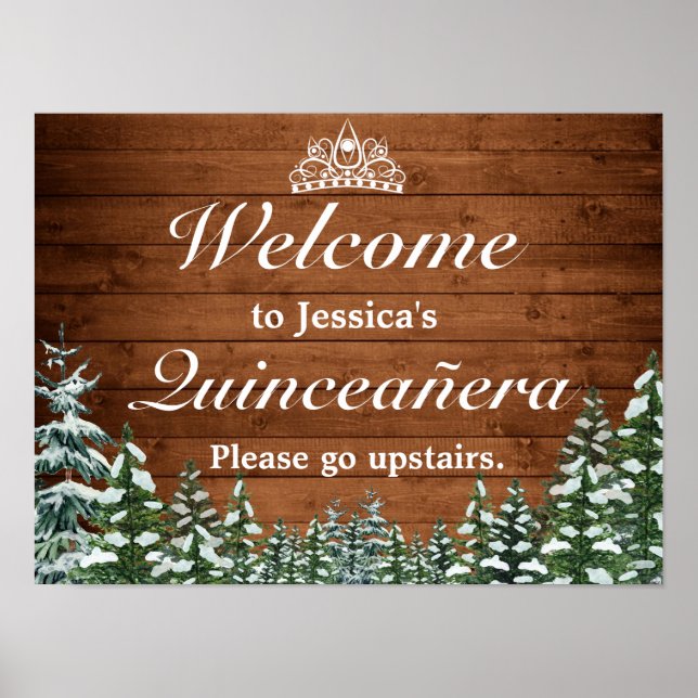Bois de neige et forêt Tiara Quinceanera Affiche d (Devant)
