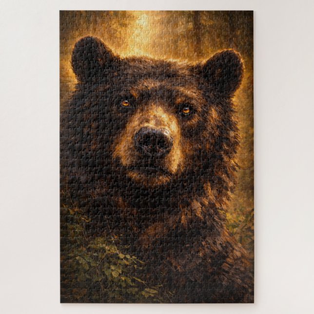 Bois Doré | Art de faune d'ours | Puzzle (Vertical)