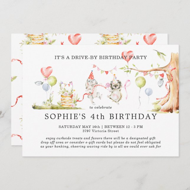Bois du printemps | Invitation d'anniversaire (Devant / Derrière)
