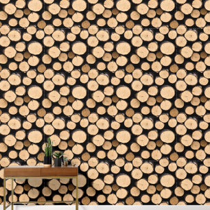 Bois effet continu papier peint journal cabine chi