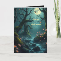 Bois effrayants pour carte d'Halloween