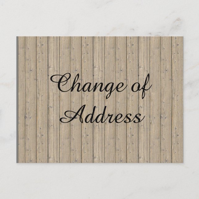 Bois élégant Changement d'adresse Faire-part Post (Devant)